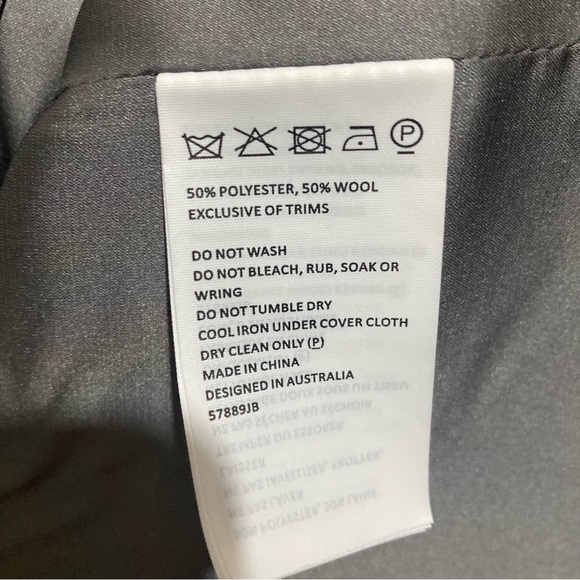 Bardot Wool Blend Plaid Blazer Grey Size Small Oversized - Picture 11 of 12